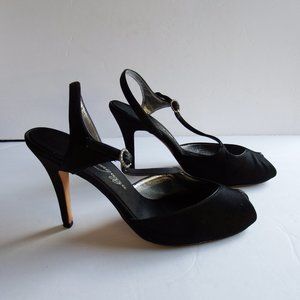 Ragazza Black Satin Formal Shoes 7B